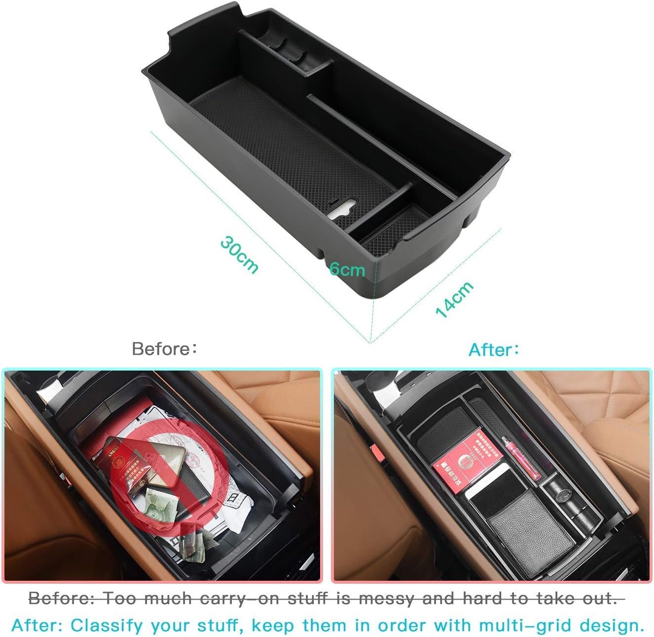 CDEFG Peugeot 3008 5008 GT 2016-2022 2023, Center Console, Glove Box, Armrest, Multi-Function Car Organizer, Center, Console Organizer Tray Organizer 3008 GT Line