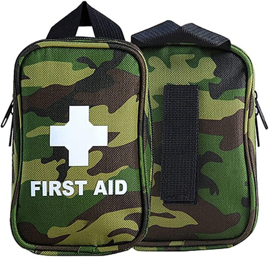 First Aid Kit, Compact Emergency Kit 168 Units Survival Kit with EDC First Aid Belt Pouch Small Case for Home Office Car Hiking Camping