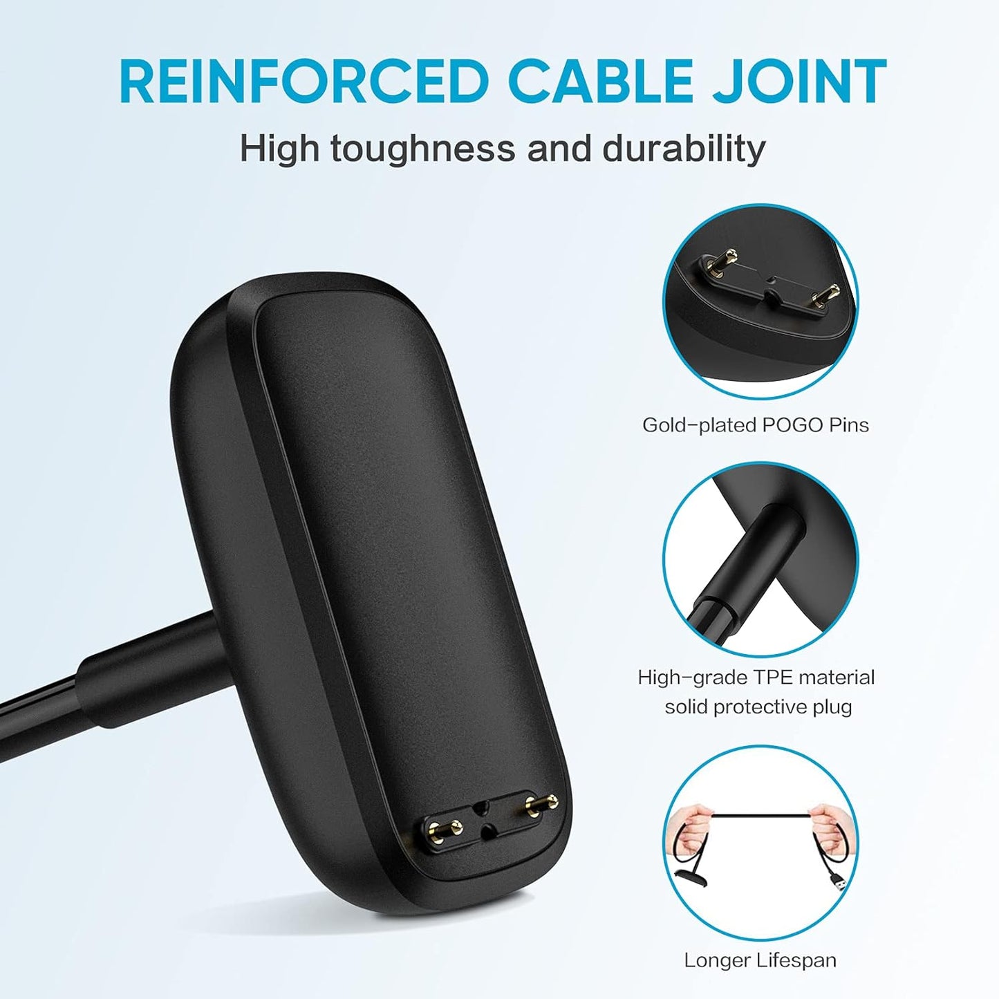 [2-Pack] Charger Cable for Fitbit Luxe, for Fitbit Luxe Charger Fitness Tracker, Replacement Charging Cable Cord Accessory for for Fitbit Luxe and Special Edition (3.3 ft)