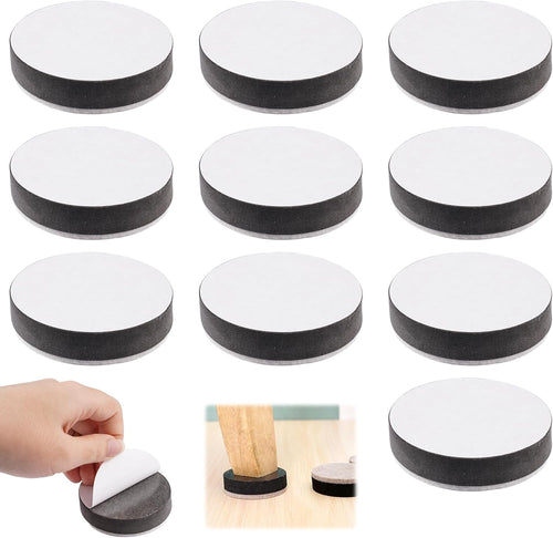 10 Pieces Furniture Feet Stickers, 6cm Round Furniture Risers for Bed Table, Non-Slip Felt Furniture Riser, Anti-Noise Floor Protectors for Furniture for Tables, Chairs, Sofas