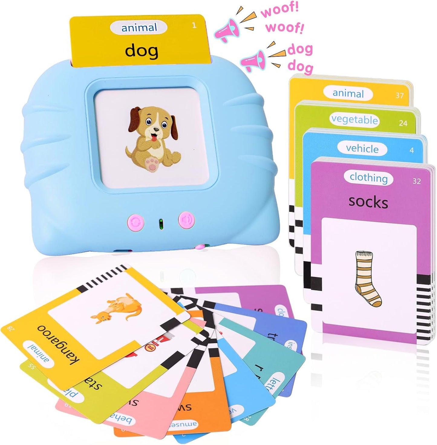 Montessori Toys Flash Cards Learning Toys, Educational Toys Sight Cards for Toddlers, Learning Toys for Boys and Girls Word Card with Reading Function for Children
