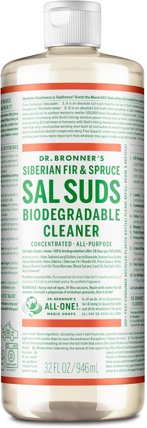 Dr. Bronner's - Sal Suds Biodegradable Cleaner (946 mL) - Concentrated All-Purpose Cleaner for Floors, Laundry, and Dishes, Cuts Grease and Dirt, Powerful Formula