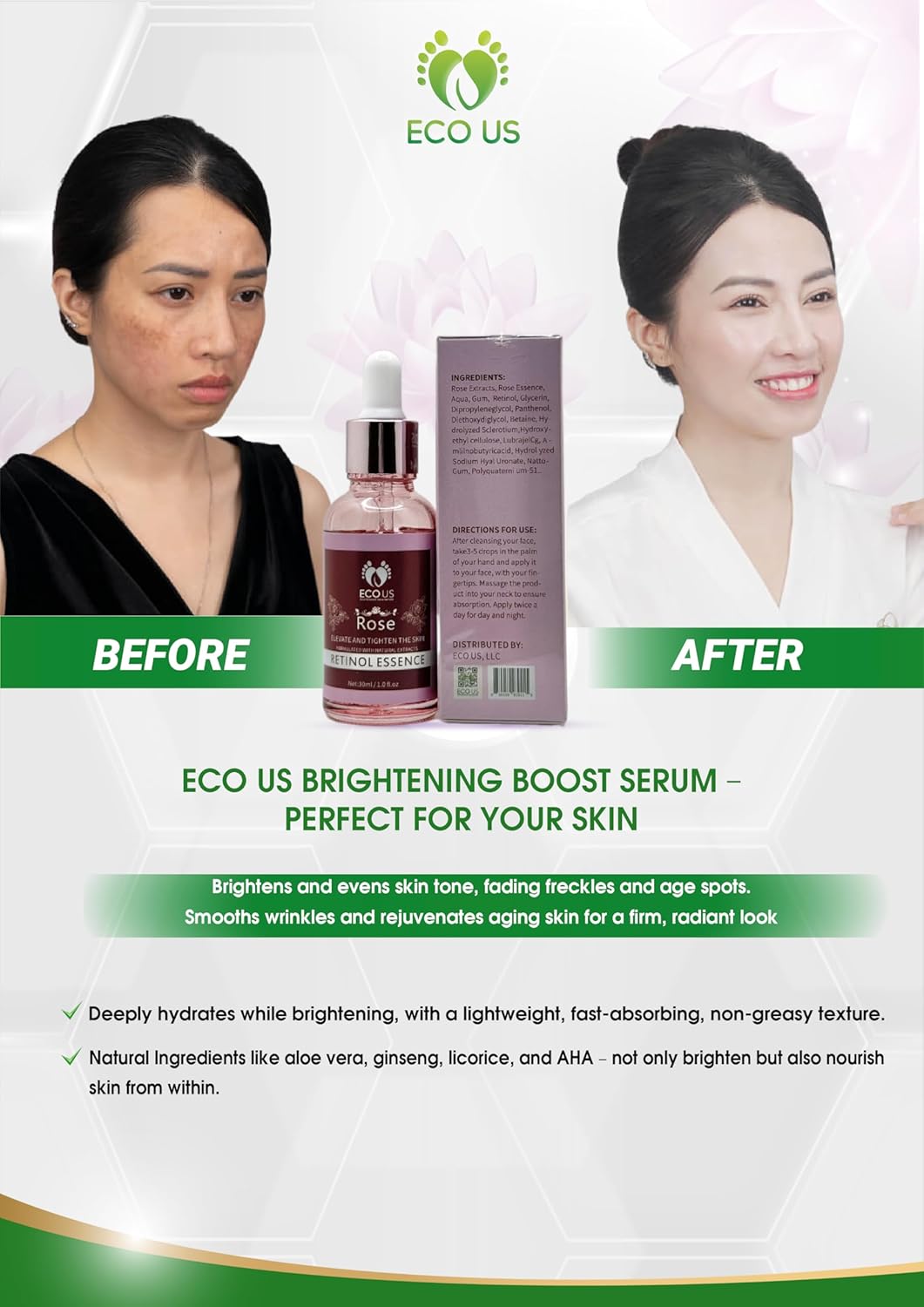 Rose Retinol Lifting Serum - Anti-Aging Serum with Retinol for more Smooth