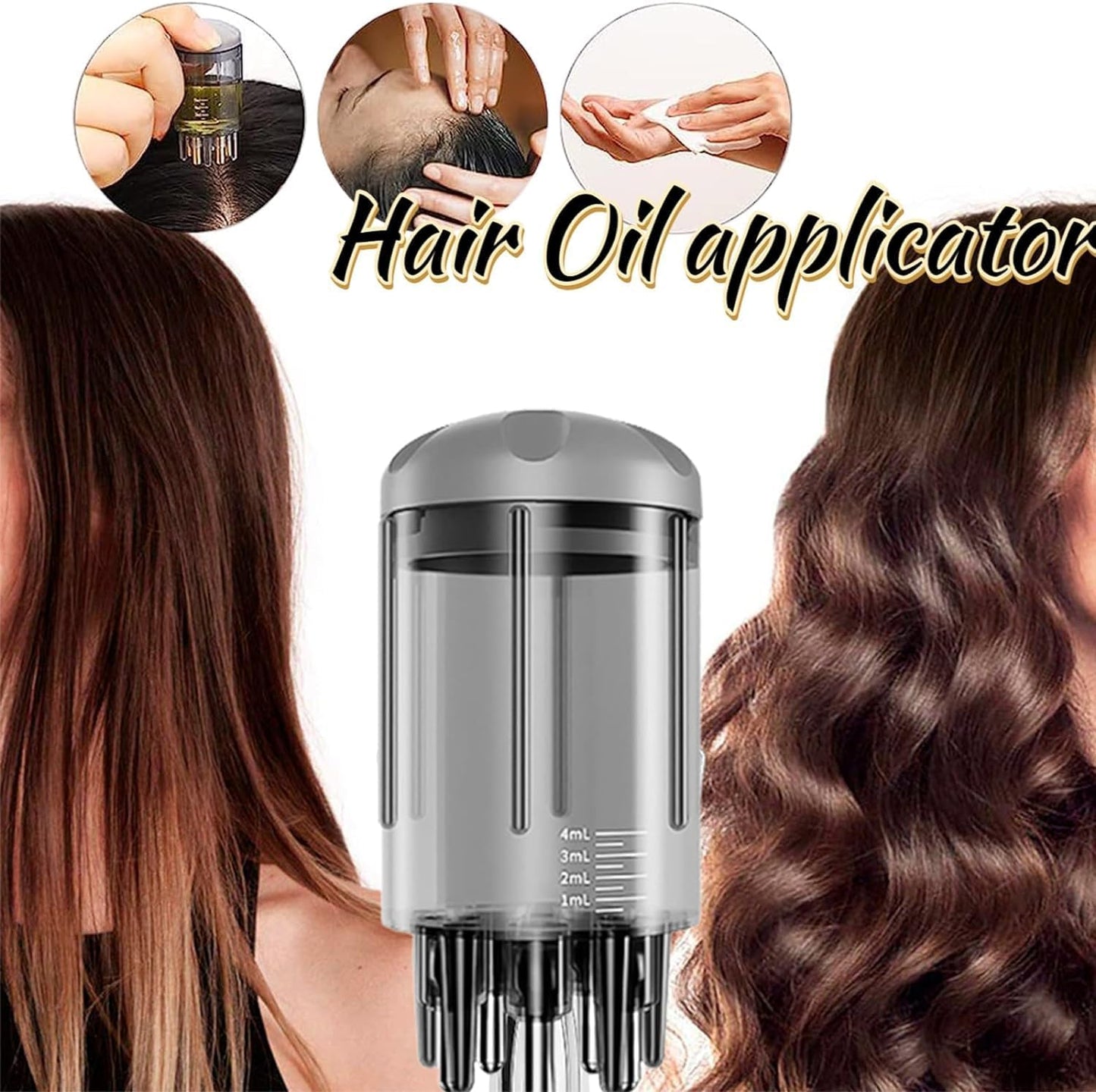 1Pc Hair Growth Care Hair Massager, Portable Hair Oil Applicator Bottle Scalp Massager,Scalp Applicator Comb, Oil Applicator Bottle, Hair Oil Applicator for Scalp Massager and Hair Growth Care,Grey