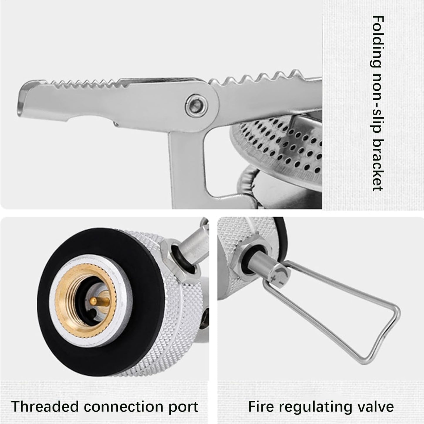 Camping Stove, Canister Stove Backpacking, Foldable Hiking Gear, Compact Design, Easy Heat Control, Windproof Performance, Portable Setup, for Outdoor Travel, 17x7cm/6.69x2.76 inches