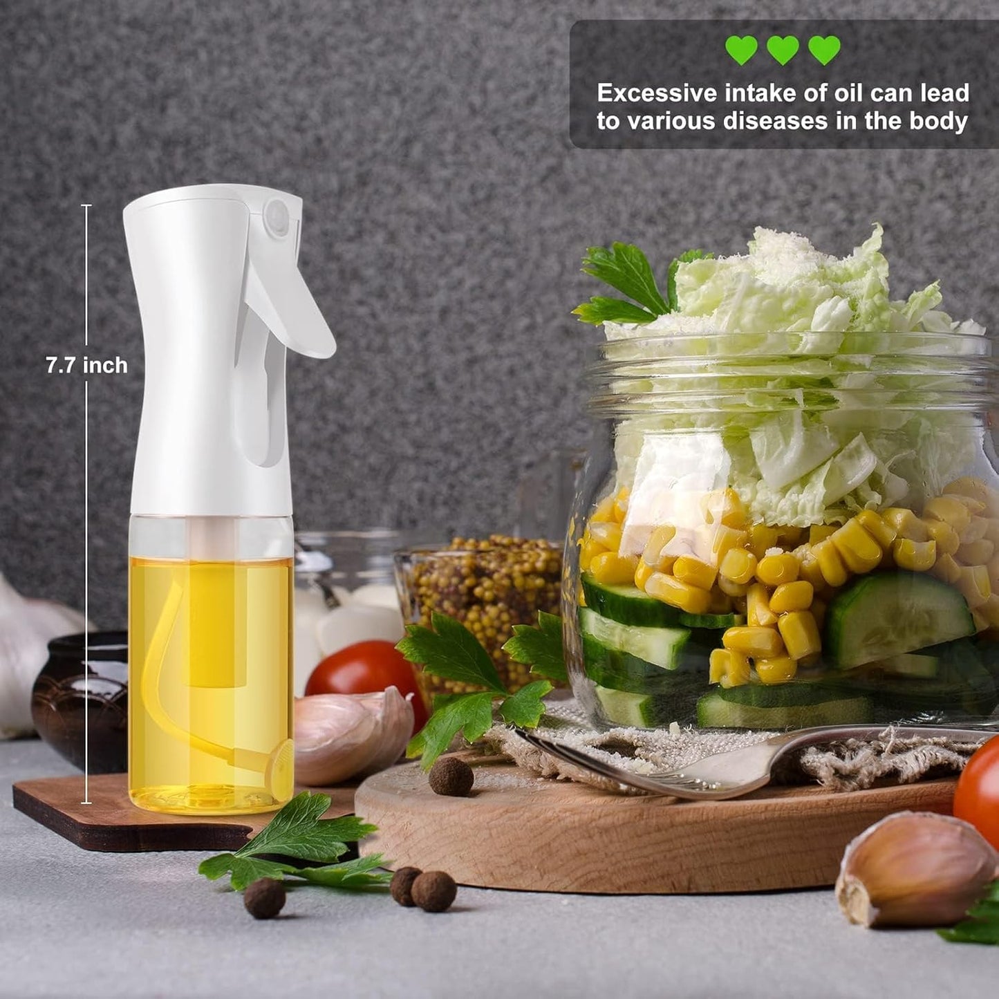 Oil Sprayer for Cooking, 200ml Plastic Olive Oil Sprayer Mister, Olive Oil Spray Bottle, Kitchen Gadgets Accessories for Air Fryer, Canola Oil Spritzer, Widely Used for Salad Making, Baking, Frying