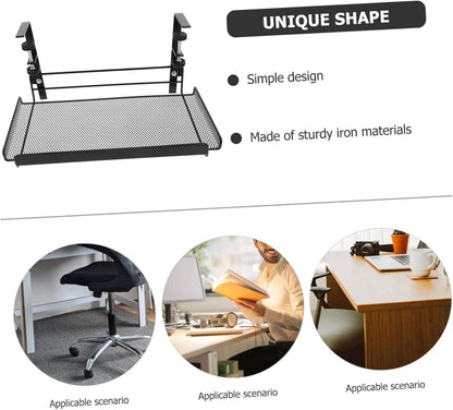 SHINEOFI Office Under Shelf Storage Basket Organizer Wire Under Desk Storage for Files and Stationery for Office and Home Workspace Organization