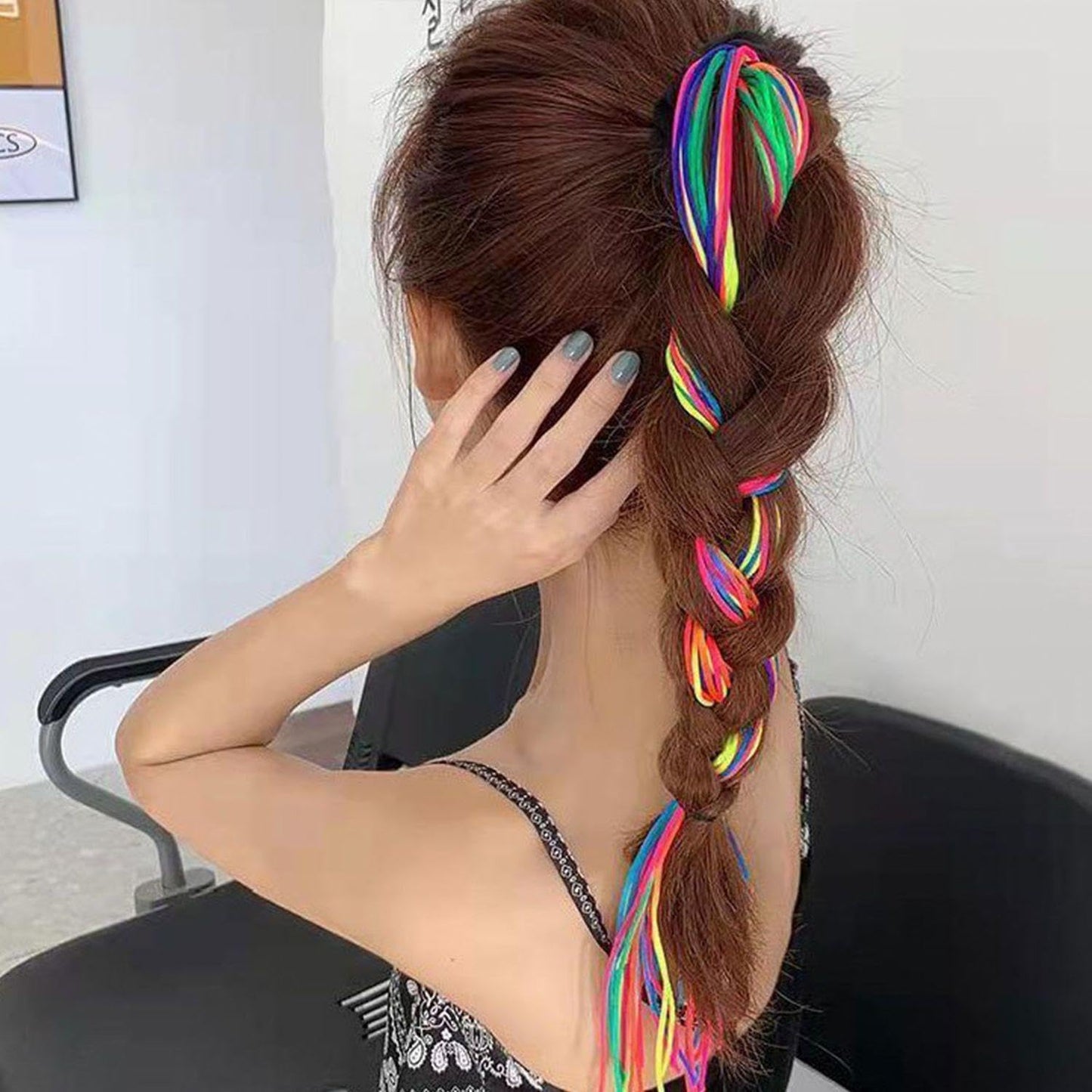 62 Pieces Thick Thin Braided Hair Ropes, Braided Hair Bands for Girl, Ponytail Hair Rope Decorative Hair Rope for Girls