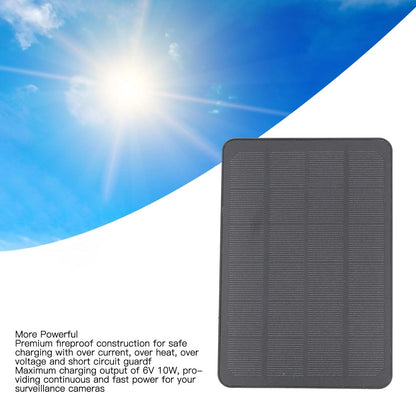 10W Solar Panel for Security Camera, 6V Waterproof Solar with 9.8ft Cable & 360° Adjustable Bracket, Solar Power Supply for Arlo Pro 3 for Pro 4 (Black)