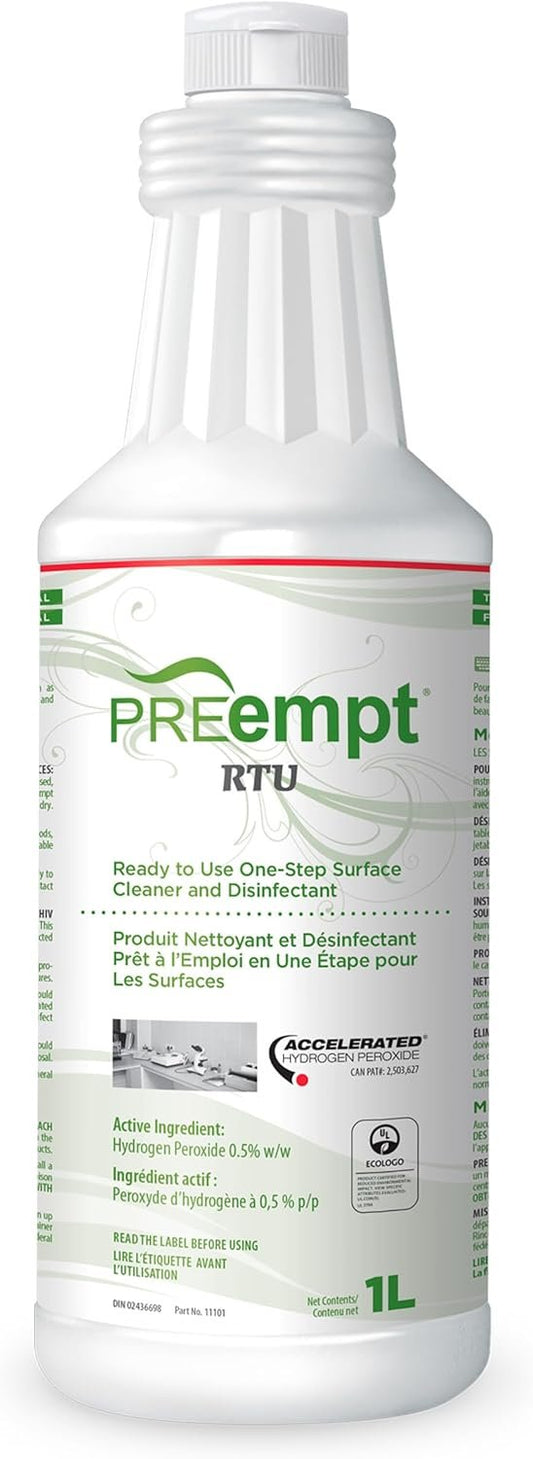 PREempt Ready-To-Use One Step Disinfectant Cleaner - All Purpose Disinfectant for Salons, Spas, Clinics, Studios - 1L (1 Bottle)