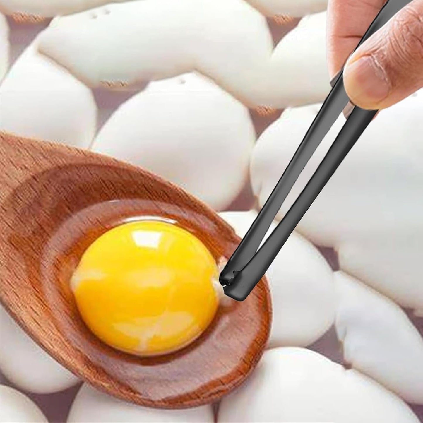 Chalaza Remover Tool, Eggshell Opener, Membrane Removal Tongs, Stainless Steel Grip, Easy Fragment Cleanup, for Kitchen and Baking Use, Egg Cooking Accessory, 5.1 Inches