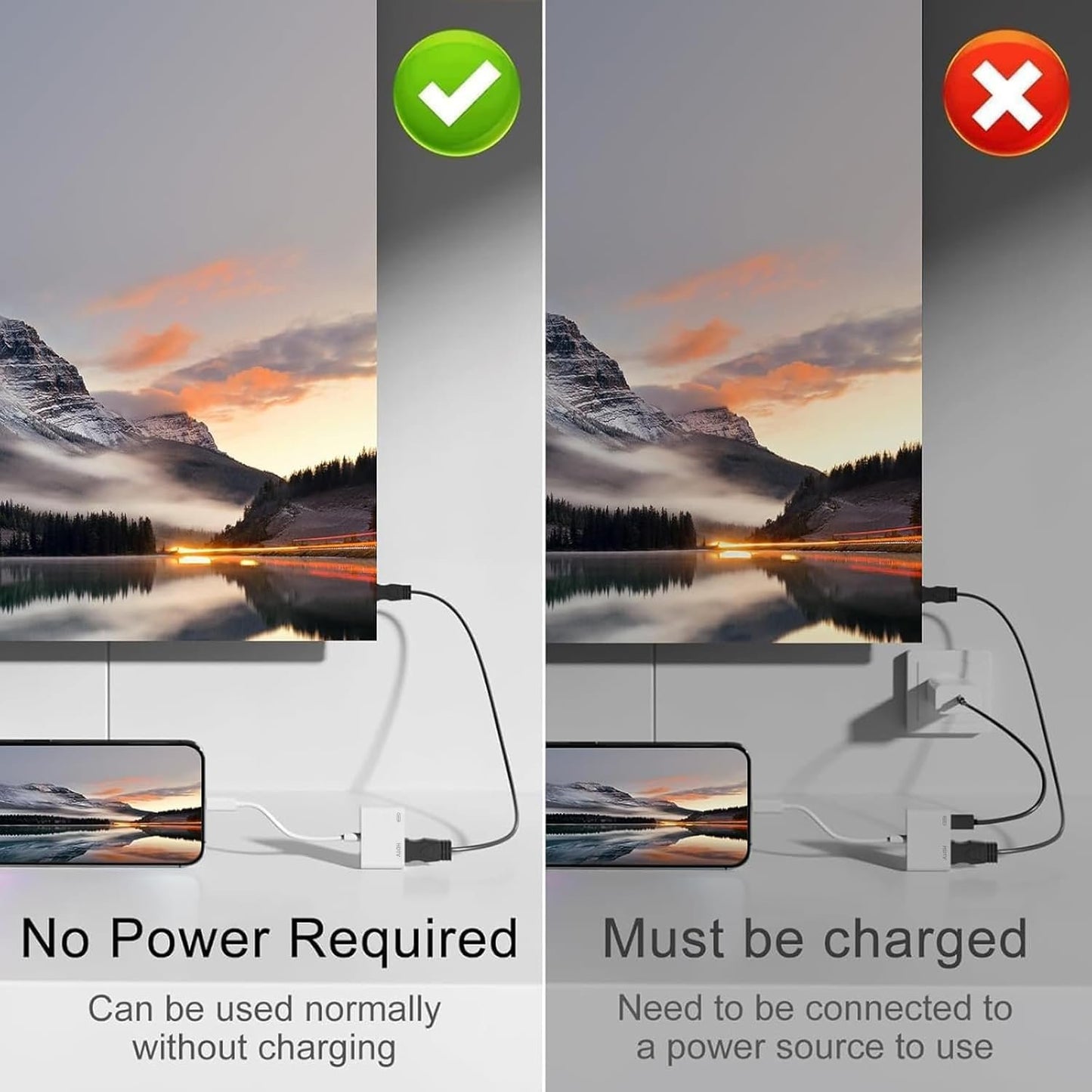 HDMI Adapter for iPhone, A-pple to HDMI Adapter, 1080P HD Apple to Digital AV A-dapter, iPad to HDM-I A-dapter for TV, Charging and Reading Simultaneously