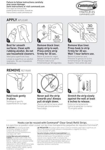 Command Small Clear Wire Toggle Hooks, 40 Hooks and 48 Command Strips, Damage Free Hanging Wall Hooks with Adhesive Strips, Adhesive Hooks for Hanging, Organization and Storage, Holds up to 0.5 lb