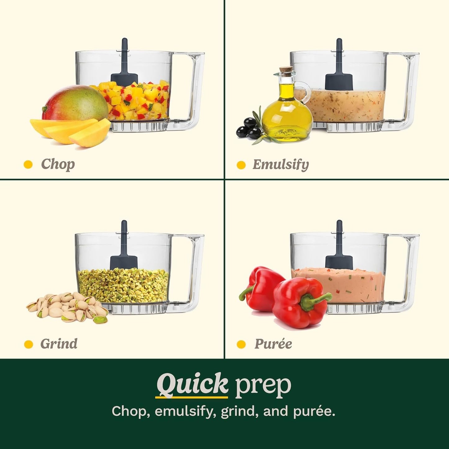 CUISINART DLC-2ABC Mini-Prep Plus Food Processor Brushed Chrome & Nickel, 3 Cup
