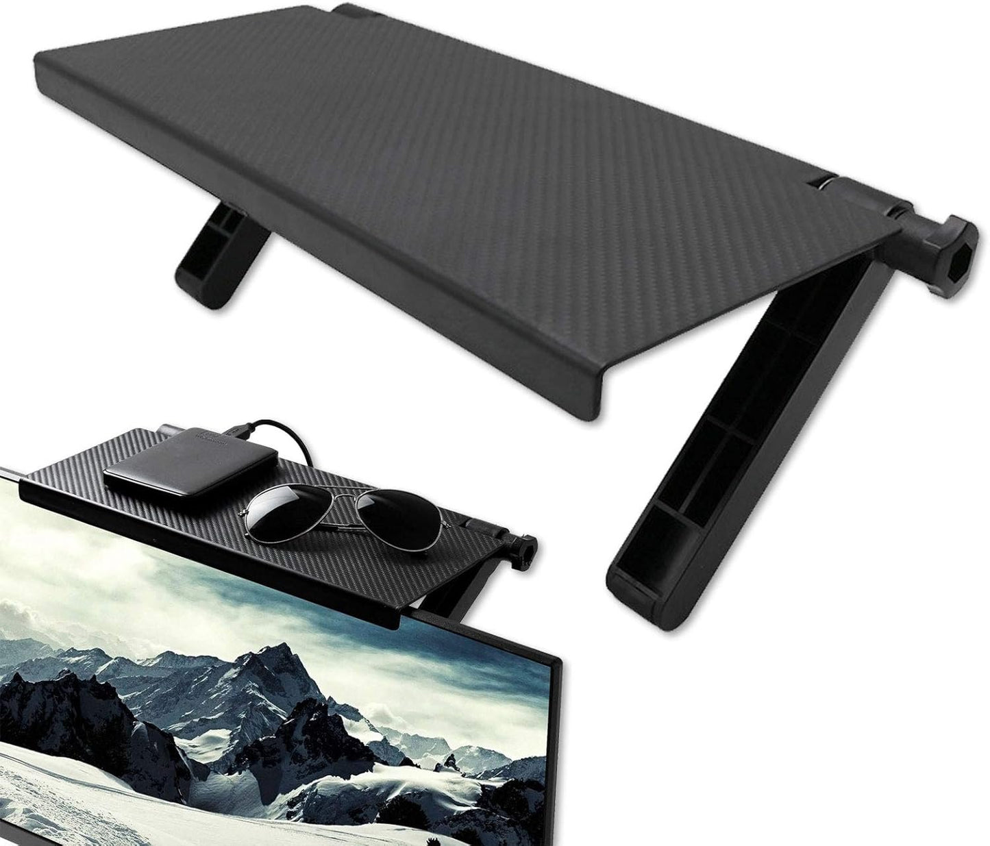 Screen Top Shelf TV Top Storageï¼ŒWide Platform Adjustable Screen Shelf ï¼ŒHolds Speaker, Streaming Device, Game Console, and More