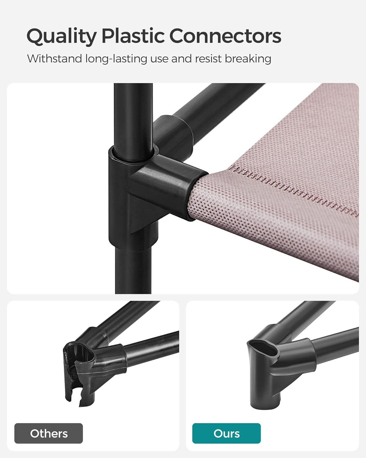 SONGMICS Closet Wardrobe, Portable Closet for Bedroom, Clothes Rail with Non-Woven Fabric Cover, Clothes Storage Organizer, 59 x 17.7 x 69 Inches, 12 Compartments, Dusty Pink ULSF003P02