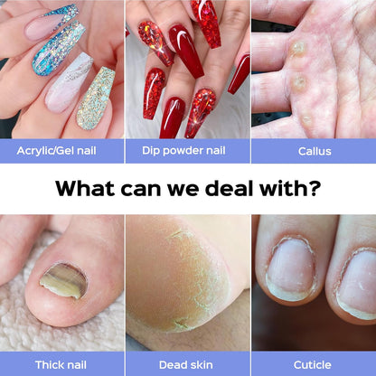 COSLUS Portable Electric Nail Drill Machine for Acrylic Gel Dip Power Nails, Manicure and Pedicure Polish Kit with Bits Sanding Bands, Suitable for Home Salon, Gold