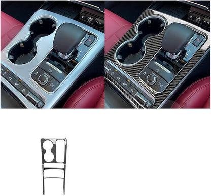 Compatible for Kia - Stinger 2019 2020 2021 2022 2023 Gear Shift Gearbox Frame Trim Cover Real Carbon Fiber Stickers Car Interior Accessories(RHD Black)