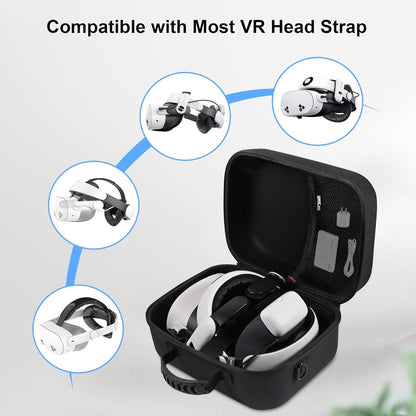 Large Carrying Case for Meta Quest 3S, Hard Travel Case for BOBOVR S3 Pro/Kiwi Design Battery Head Strap, Controllers and Other Accessories, Portable Travel Bag for Oculus Quest 3S/Quest 3, Black