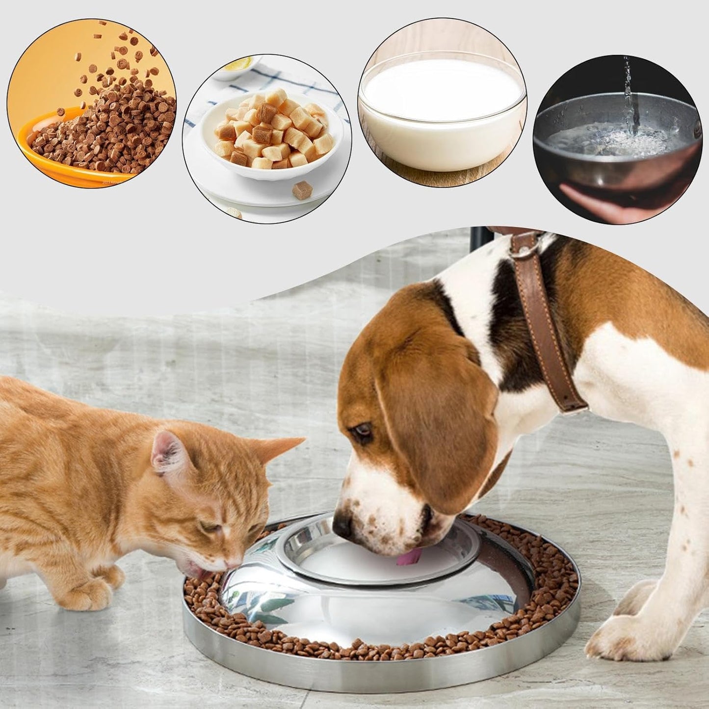 Ciotola integrata per cani con irrigazione lenta, con cuscinetto in silicone antiscivolo, ciotola per mangiare cuccioli di gattino e pollo a cubetti