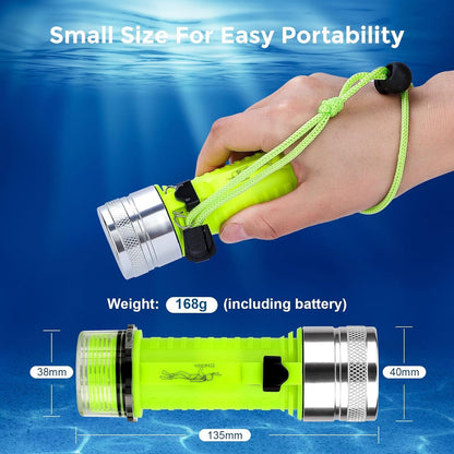 BlueFire Rechargeable Diving Flashlight,1500 Lumen Scuba Dive Torch, IPX-8 Waterproof Diving Torch Tactical Flashlight Night Dive Torch Submersible Light for Outdoor Underwater(1 Pack)