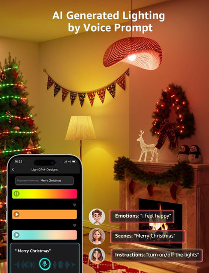 Lepro B2 AI Smart Light Bulbs, 1100LM WiFi & Bluetooth RGBWW Color Changing Light Bulb, Works with Alexa & Google Assistant, AI Voice Control, Music Sync, Via Lepro App, A19 75W Smart Bulbs, 2 Pack