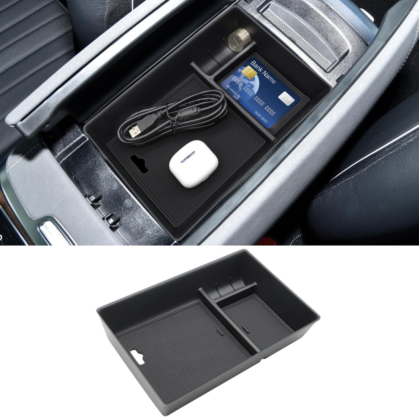 yboueo For Benz EQE EQS Center Console Organizer Trayï¼ŒArmrest Storage Box Compatible with Mercedes Benz EQE350 EQE350+ EQE500 EQS 400 450+ 580 AMG 2023+Interior Accessory