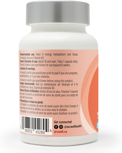 Arcwell NMN (Nicotinamide Mononucleotide) 250 mg per Capsule | NAD+ Boost Supplement for Healthy Aging & Energy Production | High Purity 99.8% | Made in Canada (60 day supply)