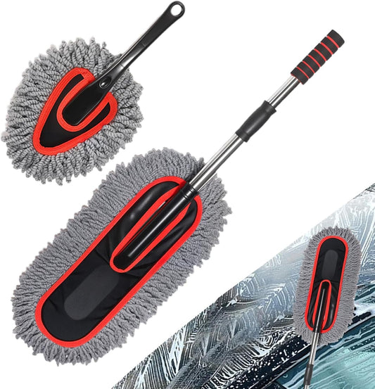 Car Brush - Dust Remover Brush | Car Brushes Duster Cleaning Tool | 2X Extendable No Scratch Soft Auto Accessories For Exterior Maintenance Household Dusting Detailing Automotive Interior