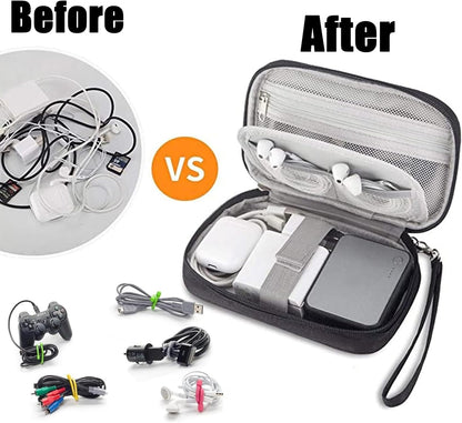 Electronic Accessories Bag, Travel Accessories Gadget Storage Bag Universal Travel Bag for Small Electronics and Cables, Adapter, Battery and More,Power Bank, Mouse,iPad, Phone (Grey)