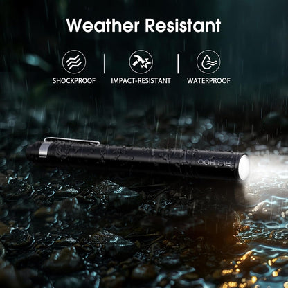 LETMY LED Pen Light 2 Pack, Lightweight, Small Bright Pen Flashlight with Clip, Waterproof Portable Pocket Flashlight for Home, Walking Emergency, Inspection