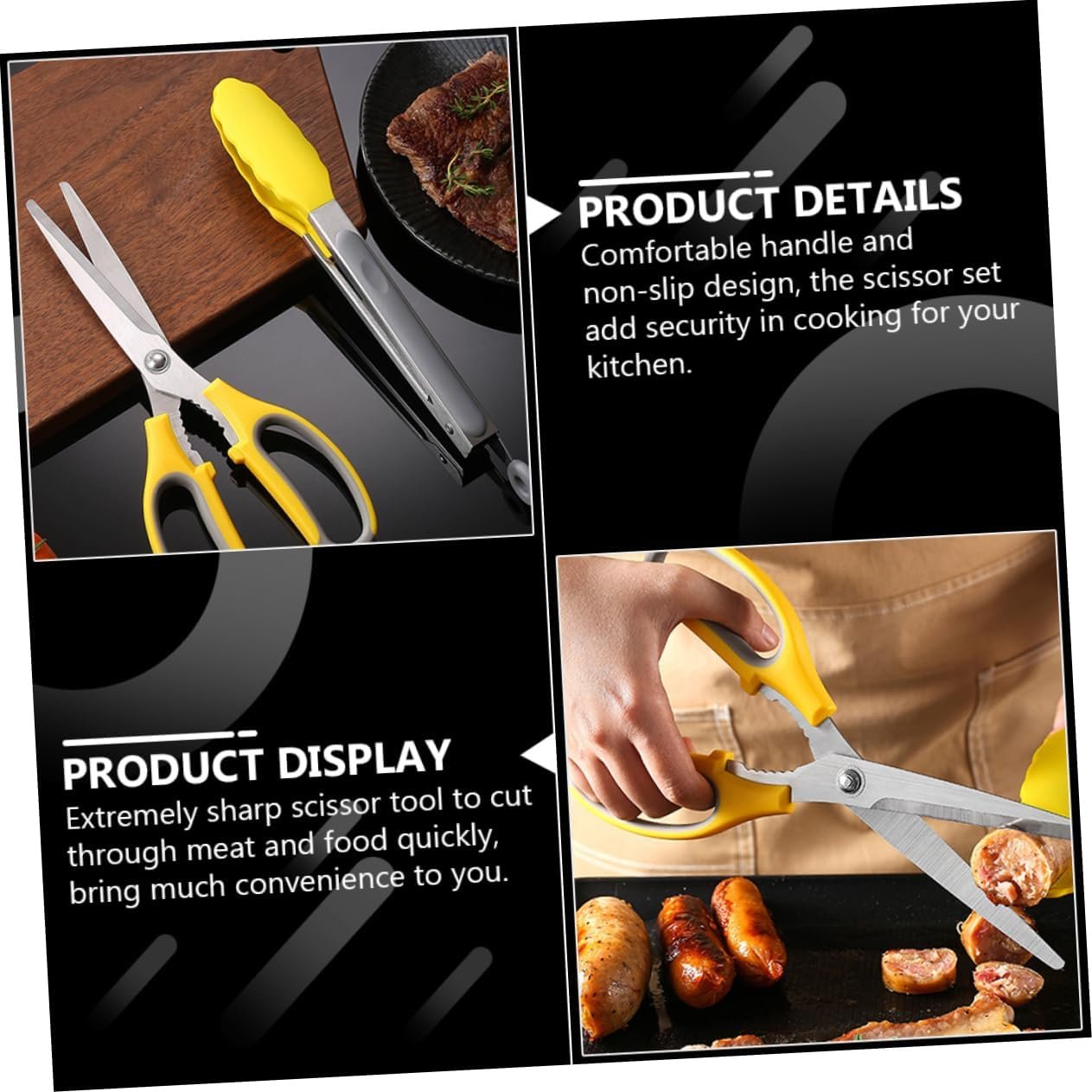 CATIEBYE 1 Set Food Scissor Clip Kitchen Scissors for Bbq Meat Vegetable Cutting Premium Versatile Cooking Tool for Grilling Meal Prep