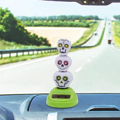 Generico Giocattoli Danzanti | Miniature Auto con 3 Teschi Oscillanti,Decorazione Tavolo, Interni Auto, Oggettistica Halloween per Feste Casa e Desktop