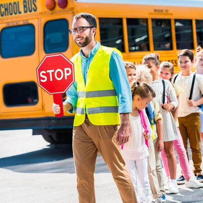 Handheld Stop Sign, 10 doppio-laterale di Warning Paddles, 9,84 x 5,91 x 0,39 Inches Waterproof Street Safety Signs with Handle, Teaching Tool for Kids, School Bus Parking, Classroom