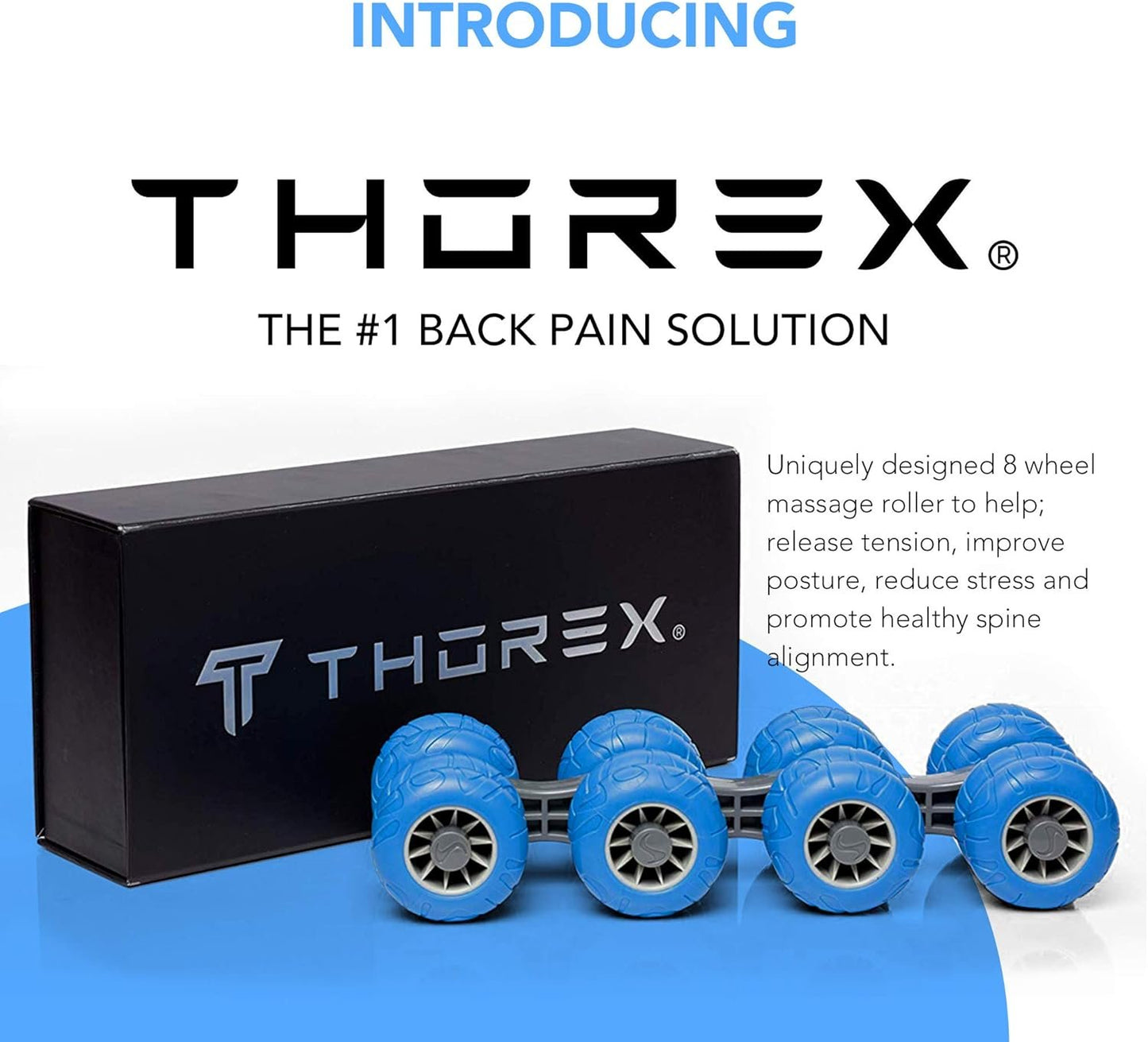 THOREX Back Massager Chiropractor-Approved Back Roller and Body Roller for Muscles Deep Tissue, Heated Body Massager and Self Massage Tool for Pain Relief and Recovery Ideal for Men and Women