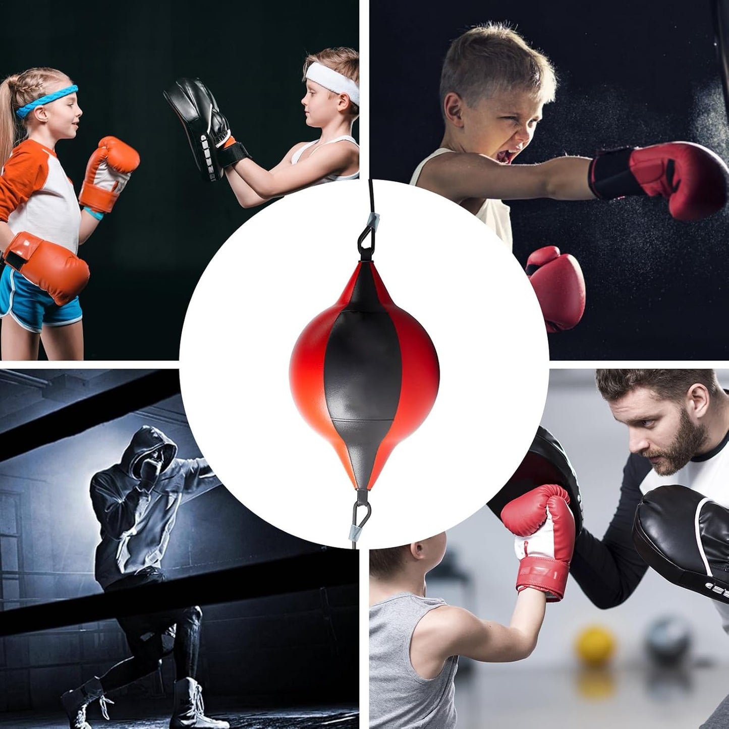 Boxing Reflex Ball, Leather Speed Training Bag, Suspended Reaction Punch, Sturdy Boxing Exercise Equipment, Home Gym Workout Gear, for Agility, Trainings, Coordination