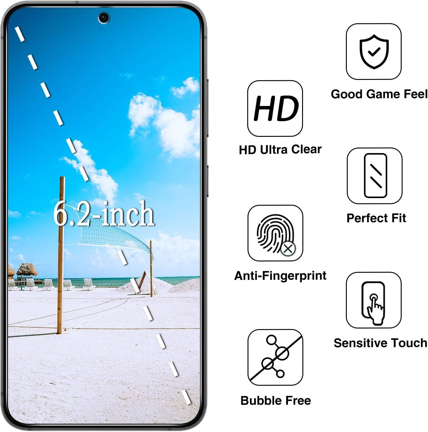 Bencuku (2 Pack) Privacy Screen Protector Designed for Samsung Galaxy S24 5G Anti-Spy Tempered Glass, Fingerprint ID Compatible, Anti Scratch, Bubble Free