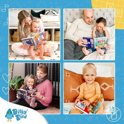 Ditty Bird Touch & Feel Animals Edition Musical Books | Fun Montessori Toys & Learning Resources | Sensory Toys for Kids | Interactive Toddler Books for 1 Year Old to 3 Year Olds | Sturdy Baby Book