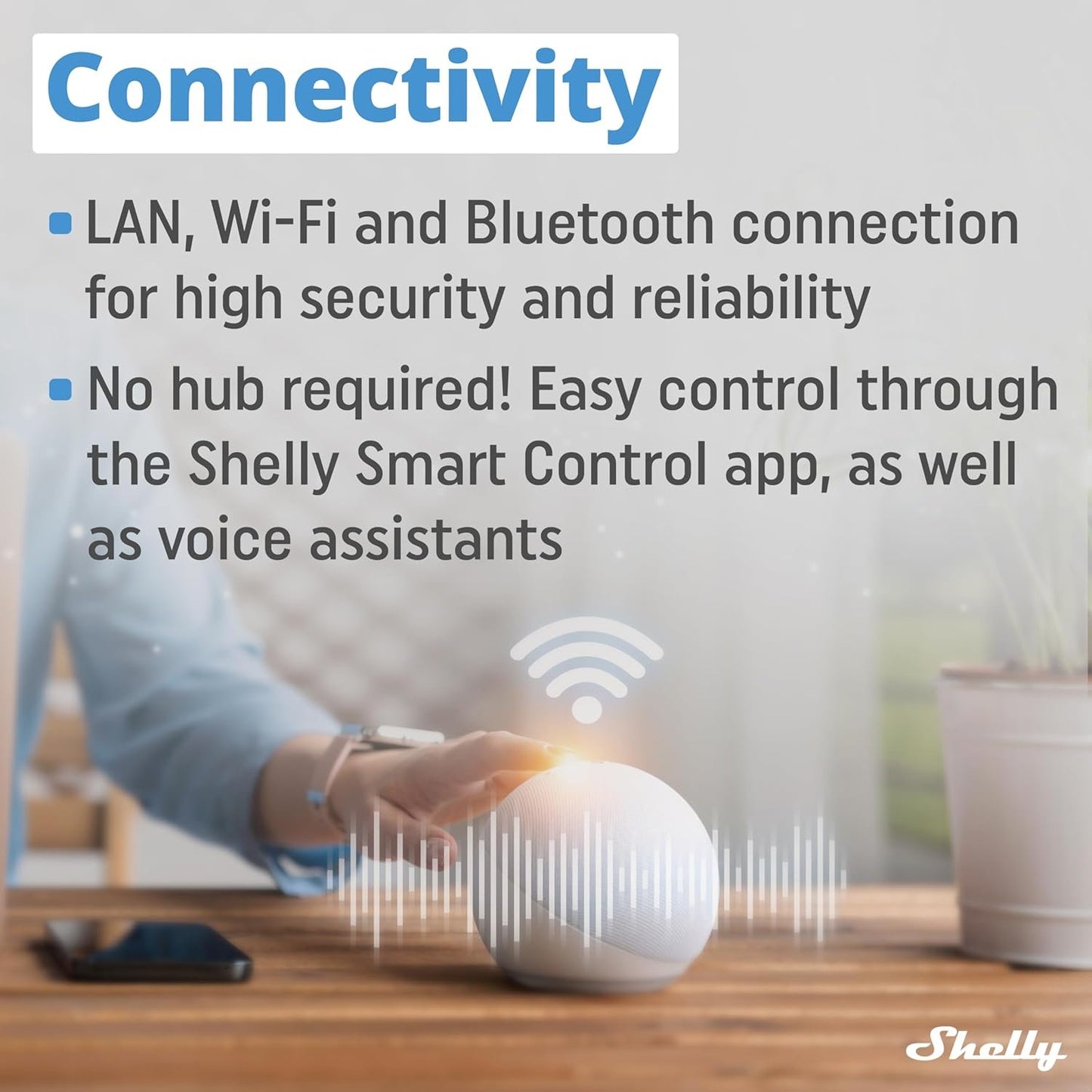 Shelly Pro EM 50A, Wi-Fi & Bluetooth Energy Meter with Contactor Control with Power Measurement, Home Automation, Compatible with Alexa & Google Home, iOS Android App, No Hub Required