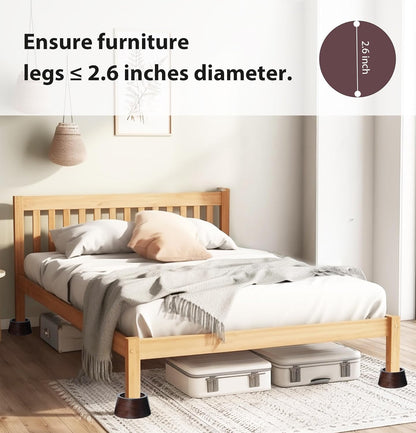 MONTIHOLD High Quality Pine Wood Bed Risers | Sturdy Bed Risers for Durable Support and Enhanced Decoration (Dark Brown, 5cm)