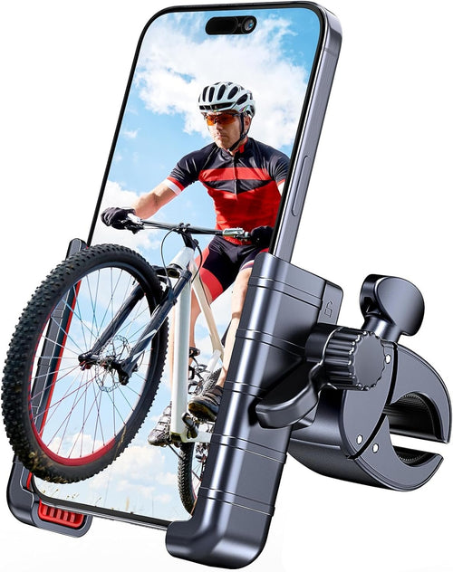 Uniwit Bike Phone Mount Holder-[1s Lock][Camera Friendly] Motorcycle Phone Holder Handlebar Clamp for Stroller Scooter Bicycle, 360°Rotate Phone Mount for iPhone & Other 4.5-7 Inches Smartphone.