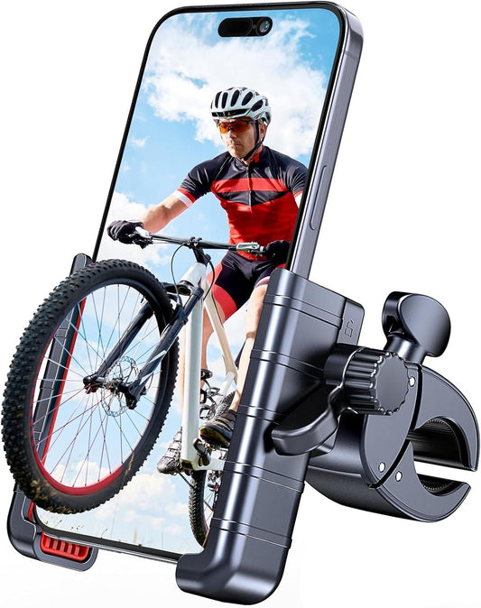 Uniwit Bike Phone Mount Holder-[1s Lock][Camera Friendly] Motorcycle Phone Holder Handlebar Clamp for Stroller Scooter Bicycle, 360°Rotate Phone Mount for iPhone & Other 4.5-7 Inches Smartphone.