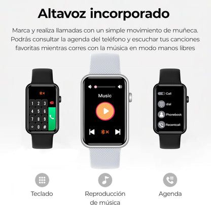 Smartwatch Ksix Tube, 1.57 Inch Multi-Touch Display, 7 Days, App Included, Health Monitoring, Multisport Mode, Waterproof, Black
