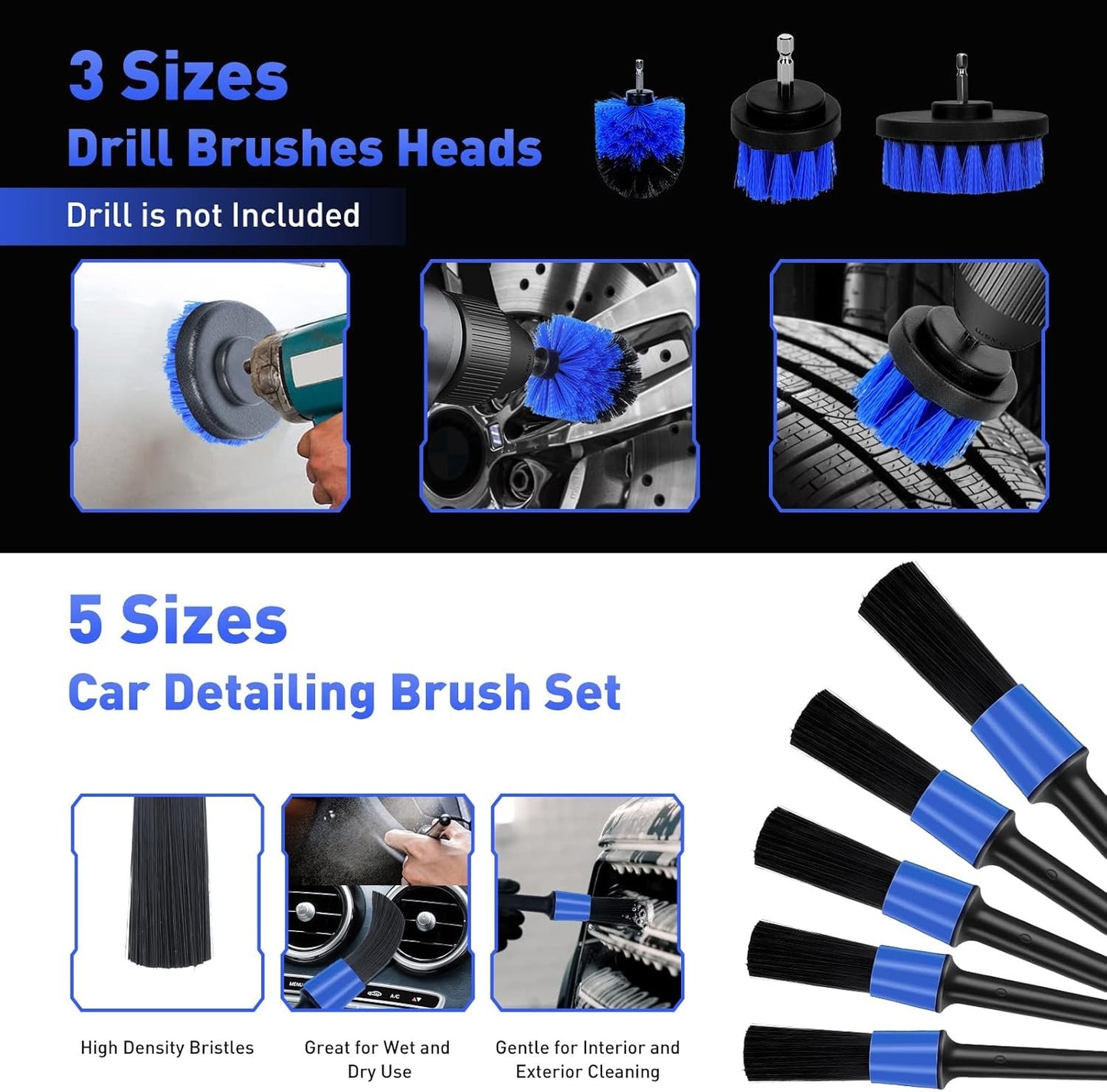 BGFJYUK 22Pcs Car Interior Detailing Kit with High Power Handheld Vacuum,Car Cleaning Kit,Detailing Brush Set, Windshield Cleaner,Car Wash Kit for Exterior Wheels