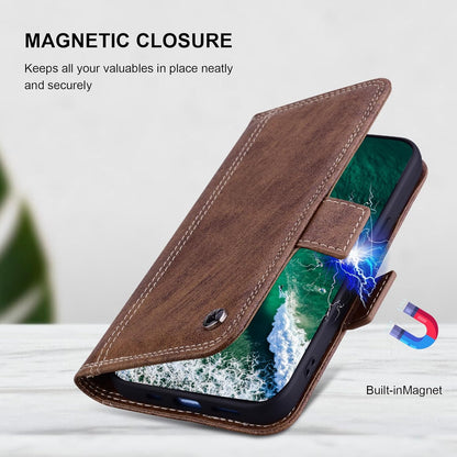 Wallet Case for iPhone 12 Pro Max 6.7 inch with Card Holder, Premium PU Leather Shockproof Protective Phone Cover, Flip Folio Case iPhone 12 Pro Max Case, 12 pro max case with Stand Feature - Brown