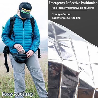 Deecam Emergency Space Blankets, Mylar Thermal Survival Blankets Foil Camping Emergency Heat Reflective Blanket for Outdoor, First Aid, Hiking, Camping Gear, Travel (36Pack)