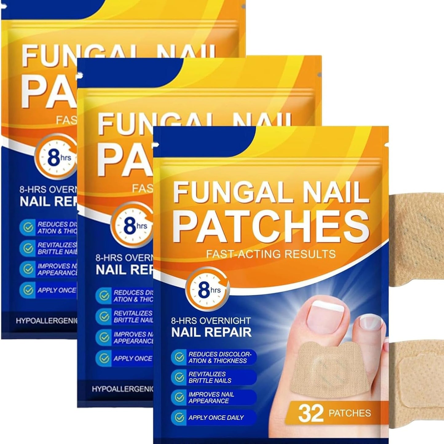 Fungal Nail Treatment Patches Extra Strong, Effectively Toenail Patches, Nail Care Anti Fungal Repair Patch for Natural Shine, Nails Patch Breathable (3box)