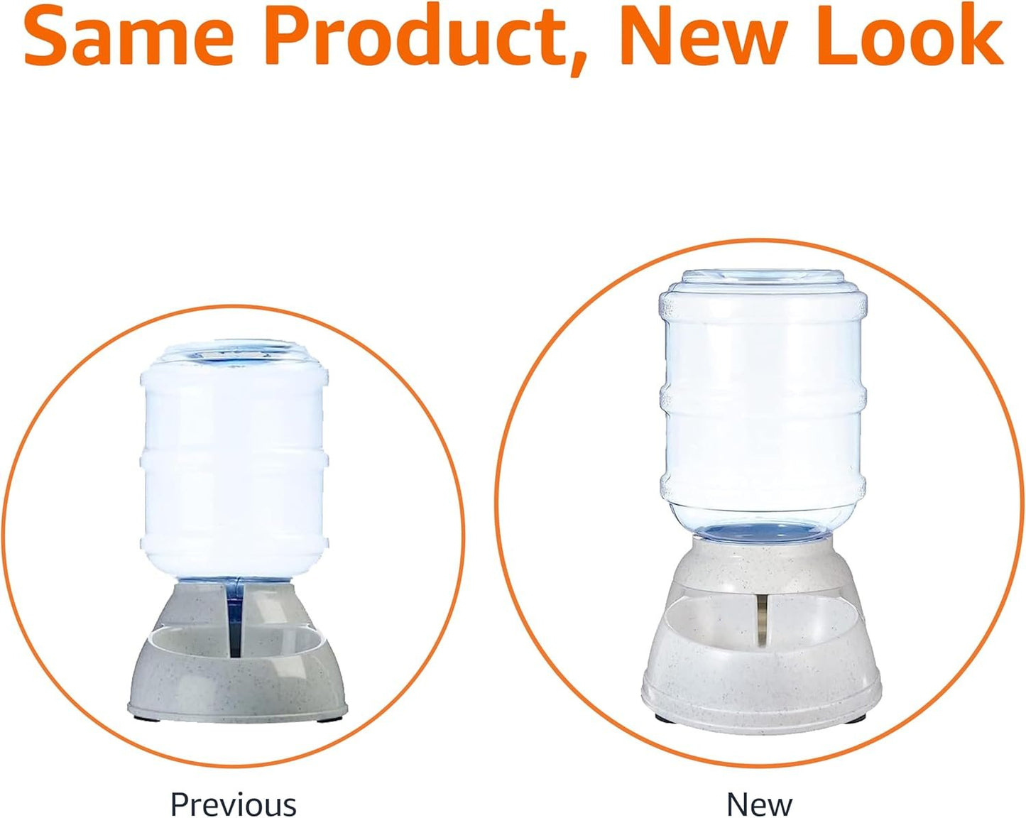 Amazon Basics Gravity Pet Water Dispenser for Cat, Dog, 1 Gallon Capacity, Gray