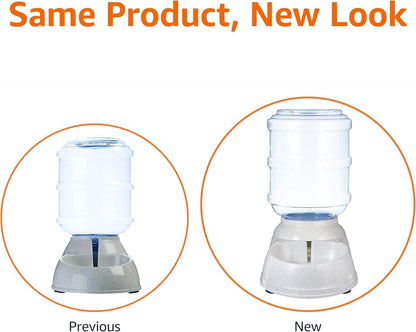 Amazon Basics Gravity Pet Water Dispenser for Cat, Dog, 1 Gallon Capacity, Gray