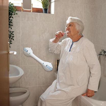 Shower Grab Rail, Safe Removable Shower Grab Bars with Suction Cup, 17.72x3.94x1.97 Inches, Disability Assistive Tool, Easy Install, Non-Slip Bathtub Safety Rails for Bathroom